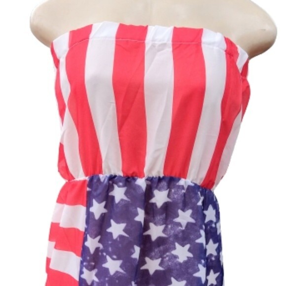 Stars And Stripes Maxi Tube Dress M - Picture 7 of 9